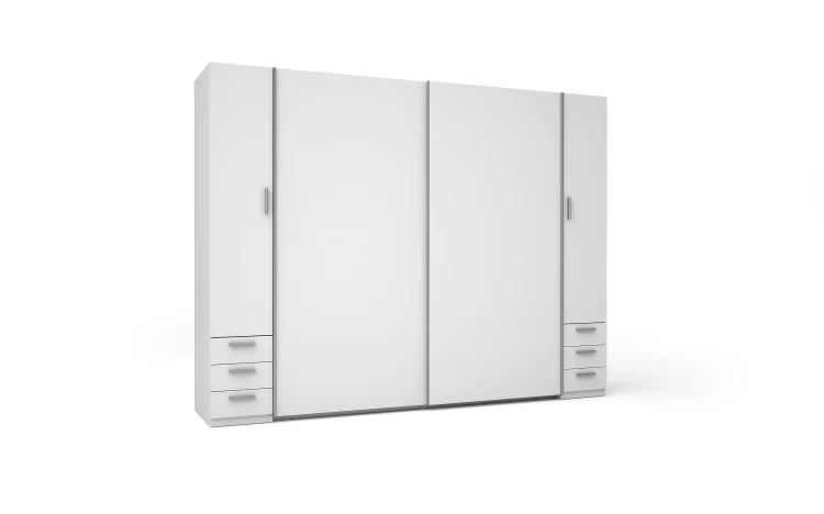 Szafa STORE II 21, 4 drzwi, biały, 270 cm – aranżacja wnętrza