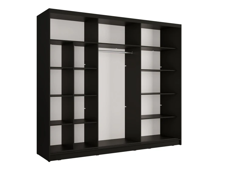 Szafa ALUNA III 13, 2 drzwi, czarny onyx, 245 cm – aranżacja wnętrza