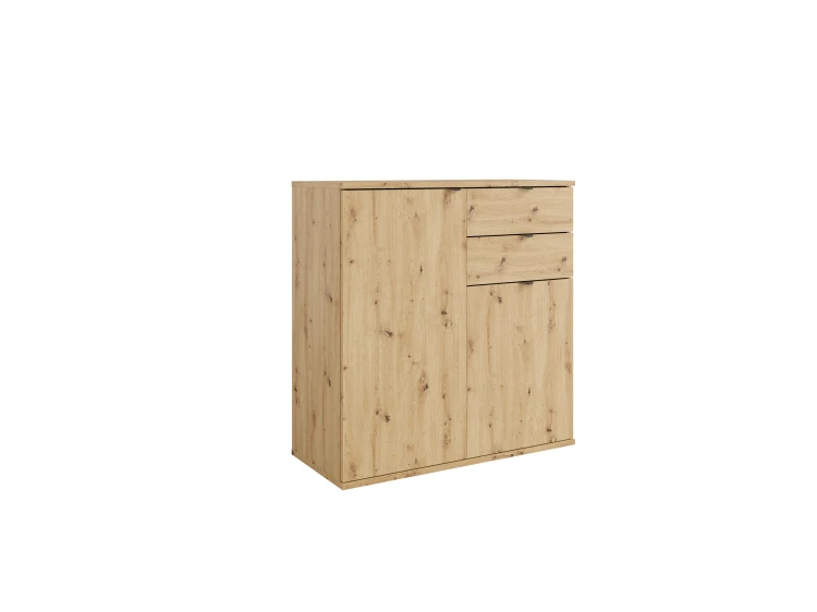 Komoda TETRIS II 04, 3 drzwi, dąb artisan, 80 cm – aranżacja wnętrza