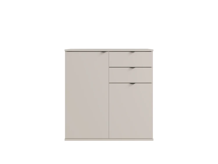Komoda TETRIS II 04, 3 drzwi, kaszmirowy beż, 80 cm – aranżacja wnętrza
