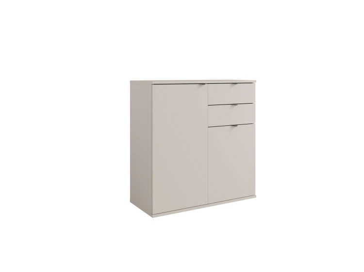 Komoda TETRIS II 04, 3 drzwi, kaszmirowy beż, 80 cm – aranżacja wnętrza