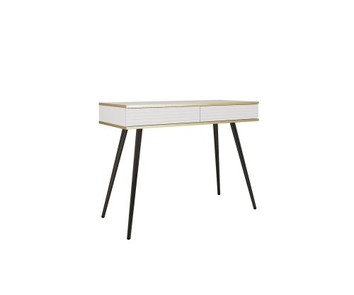 Biała toaletka Oro T102 MDF konsola 102 cm z czarnymi nogami