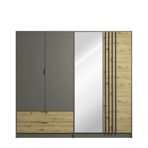Szafa RIMINI 12, 2 drzwi, grafitowy/dąb artisan, 220 cm