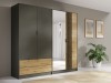 Szafa RIMINI 12, 2 drzwi, grafitowy/dąb artisan, 220 cm – aranżacja wnętrza