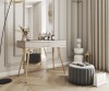 Elegancka beżowa toaletka Oro T102 MDF w sypialni glamour jako stolik kosmetyczny