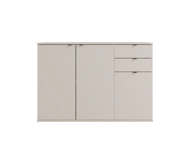 Komoda TETRIS II 02, 3 drzwi, kaszmirowy beż, 120 cm – aranżacja wnętrza