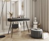 Elegancka czarna toaletka Oro T102 MDF w sypialni glamour jako stolik kosmetyczny