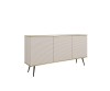 Nowoczesna komoda Oro K160 MDF beżowy  mat ze złotymi detalami – ujęcie pod kątem
