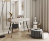 Elegancka beżowa toaletka Oro T102 MDF w sypialni glamour jako stolik kosmetyczny