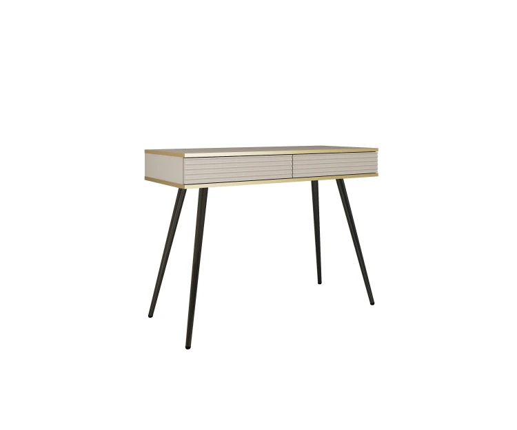 Beżowa toaletka Oro T102 MDF konsola 102 cm z czarnymi nogami