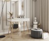Elegancka biała toaletka Oro T102 MDF w sypialni glamour jako stolik kosmetyczny