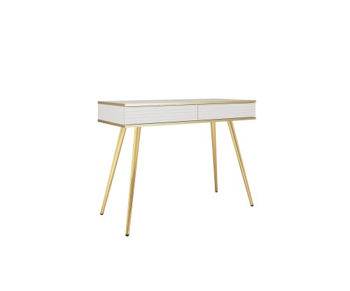 Biała toaletka Oro T102 MDF konsola 102 cm ze złotymi nogami
