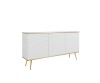 Nowoczesna komoda Oro K160 MDF biały mat ze złotymi detalami – ujęcie pod kątem
