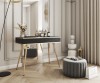 Elegancka czarna toaletka Oro T102 MDF w sypialni glamour jako stolik kosmetyczny