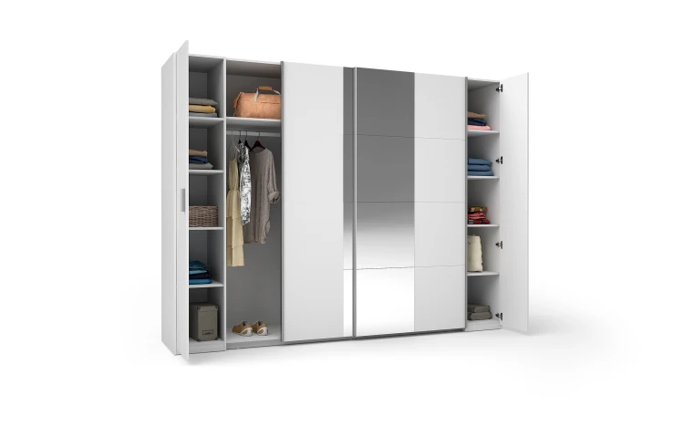 Szafa STORE III 20, 4 drzwi, biały, 270 cm – aranżacja wnętrza