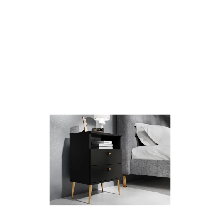 Szafka nocna HIGH 22, czarny, 50 cm