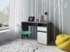 Biurko BILLA 60, 1 drzwi, grafitowy/biały, 120 cm – aranżacja wnętrza