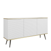 Nowoczesna komoda Oro K160 MDF biały mat ze złotymi detalami – ujęcie pod kątem