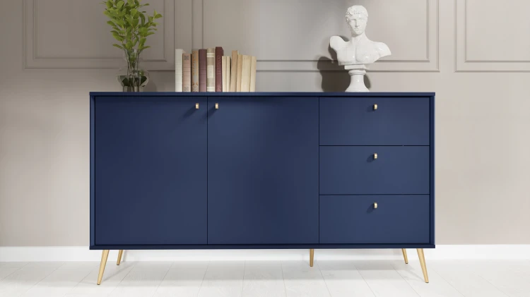 Komoda ROSE 03, 2 drzwi, blue, 156 cm – aranżacja wnętrza