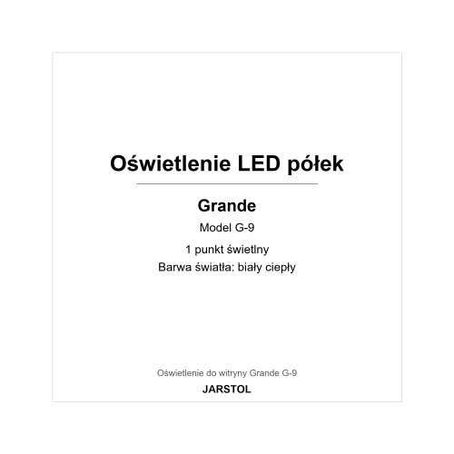 Oświetlenie LED półek - Grande (G-9, Biały Ciepły) – plansza informacyjna