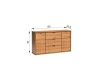 Komoda Fonti F-3 Caramel Oak – zdjęcie z naniesionymi wymiarami