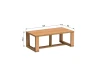 Ława Fonti F-8 Caramel Oak – zdjęcie z naniesionymi wymiarami