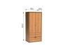 Szafa Fonti F-1 Caramel Oak – zdjęcie z naniesionymi wymiarami
