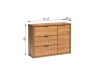 Komoda Fonti F-5 Caramel Oak – zdjęcie z wymiarami