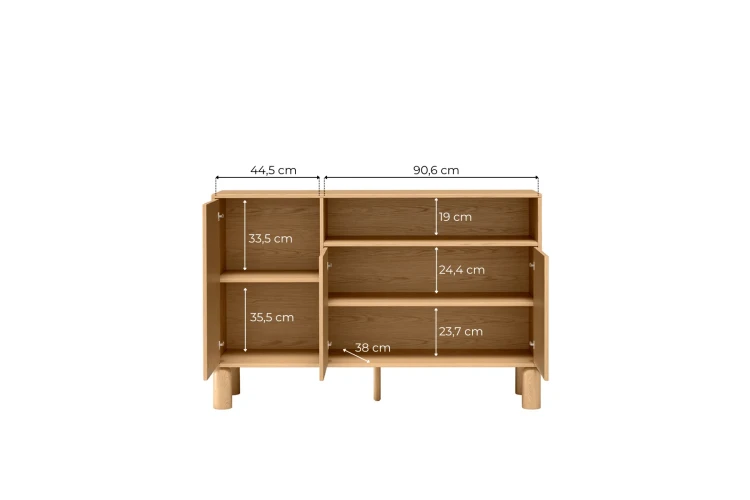 Komoda Sanden SN-2 Bookmatch – zdjęcie z wymiarami 2