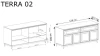 Komoda Terra TA-2 Szary Diament – rysunek techniczny z wymiarami