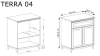 Komoda Terra TA-4 Szary Diament – rysunek techniczny z wymiarami