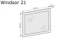 Lustro Windsor W-21 - rysunek techniczny z wymiarami