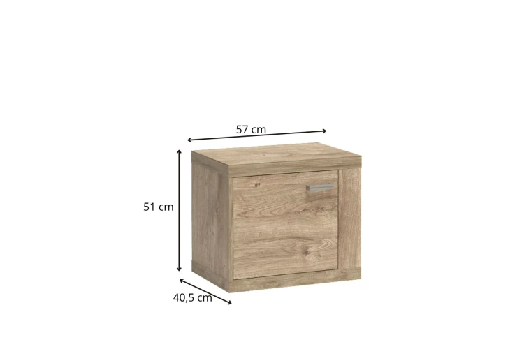 Stolik Nocny Natural N18 Ribbeck – zdjęcie z wymiarami