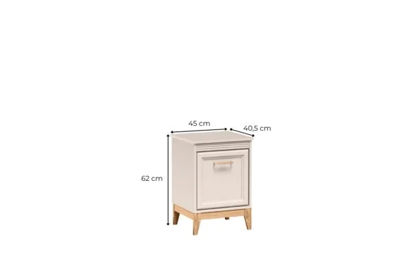 Stolik Nocny Windsor WINDSOR-11 Cashmere - zdjęcie z wymiarami