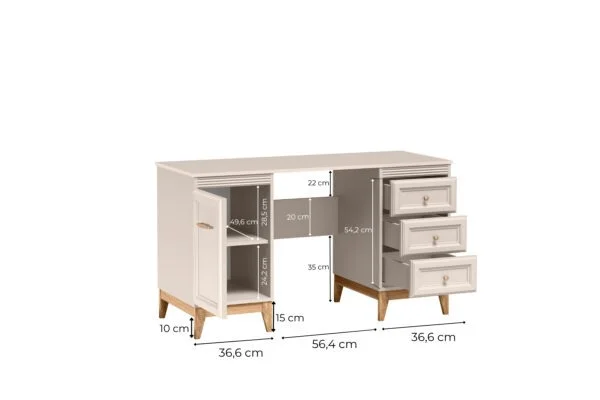 Biurko Windsor W-14 Kaszmir - wymiary biurka
