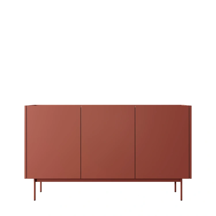 Nowoczesna komoda Color K-144 w kolorze Ceramic Red 144 cm bez uchwytów widok z przodu