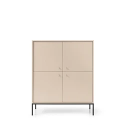 Komoda Mono MK104 Beż Piaskowy Czarne nóżki