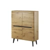 Komoda Nordi NK107 dąb artisan ujęcie pod kątem 134 cm wysokości nastrojowy mat