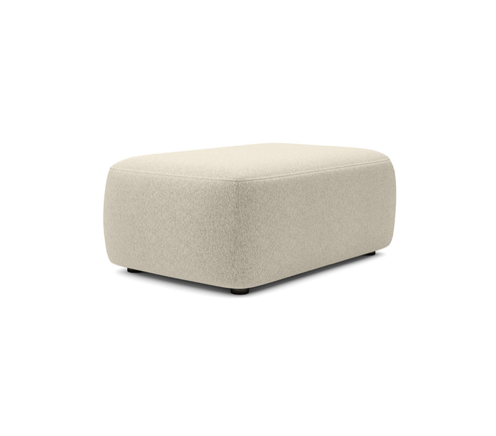 Prostokątna pufa jasnoszara Bouli Raven z zaokrąglonymi rogami - mebel w stylu modern organic