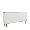 Nowoczesna komoda Oro K160 MDF biały mat ze złotymi detalami – ujęcie pod kątem miniatura