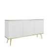 Nowoczesna komoda Oro K160 MDF biały mat ze złotymi detalami – ujęcie pod kątem miniatura