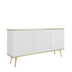 Komoda Oro K160 MDF Biała Złote nóżki