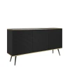 Nowoczesna komoda Oro K160 MDF czarny mat ze złotymi detalami – ujęcie pod kątem miniatura