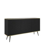 Komoda Oro K160 MDF Czarna Czarne nóżki