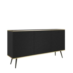 Komoda Oro K160 MDF Czarna Czarne nóżki