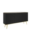 Nowoczesna komoda Oro K160 MDF czarny mat ze złotymi nóżkami – ujęcie pod kątem miniatura