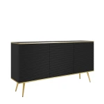 Komoda Oro K160 MDF Czarna Złote nóżki