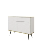 Komoda Oro KSZ107 MDF Biała Czarne nóżki