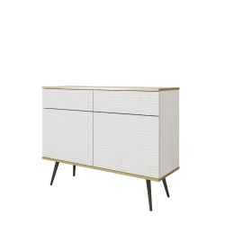 Komoda Oro KSZ107 MDF Biała Czarne nóżki