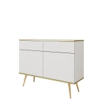 Komoda Oro KSZ107 MDF Biała Złote nóżki